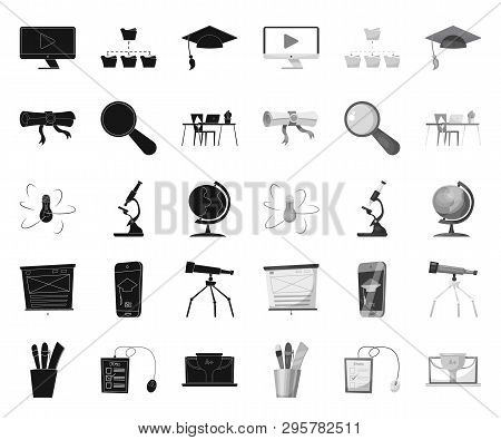 Vector Design Of Education And Learning Symbol. Set Of Education And School Stock Symbol For Web.