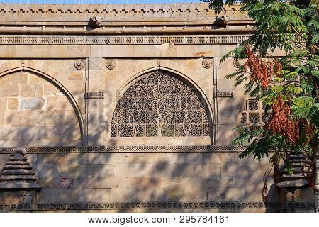 Sidi Saiyyed Mosque At Ahmedabad In The Indian State Of Gujarat