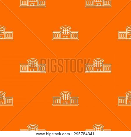 Railway Station Pattern Vector Orange For Any Web Design Best