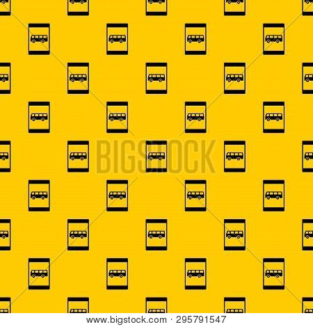 Bus Stop Sign Pattern Seamless Vector Repeat Geometric Yellow For Any Design