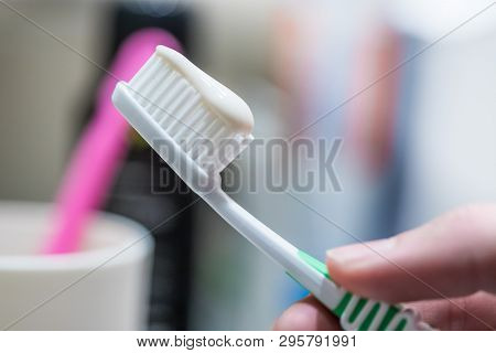 Brushing The Teeth: Toothbrush In The Bathroom