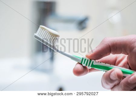 Brushing The Teeth: Toothbrush In The Bathroom