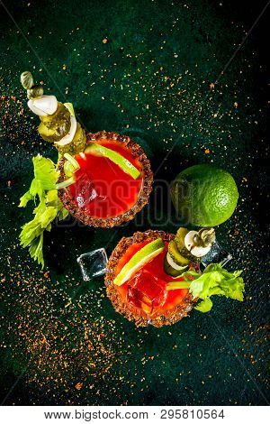 Spicy Bloody Mary Cocktail With Garnish