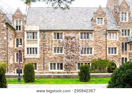 Princeton, Usa - April 07, 2019: Princeton Campus In Nj. Spring In Princeton Village. Historic Build