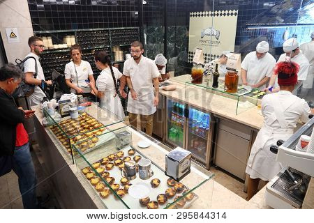 Lisbon, Portugal - June 6, 2018: Manteigaria Pasteis De Nata Shop At Timeout Market In Lisbon, Portu