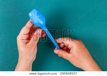 Diy Cinco De Mayo Maracas From Eggs, Spoons And Cereals On A Green Background. Gift Idea, Decor Cinc