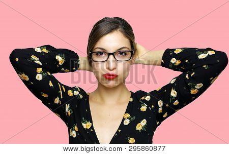I Would Like To Change! Portrait Of Young Fashion Girl With Glasses That Would Like To Change Hairst