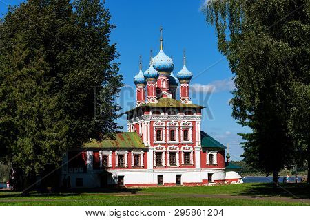 Uglich, Russia - August 11, 2018 : Church Of St Dmitry On The Blood. Beautiful Orthodox Church On Th