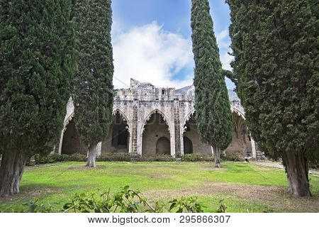 North Cyprus, February 04 2016: The Bellapais Abbey In North Cyprus - Bellapais Monastery. Editorial