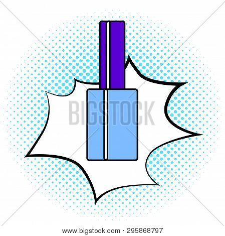 Nail Polish Bottle On A Pop Art Background With Splase, Flashe And Halftone Dots. Pop-art. Vector