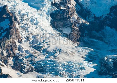Nisqually Glacier At Mount Rainier, Mount Rainier Park, Washington State, Usa