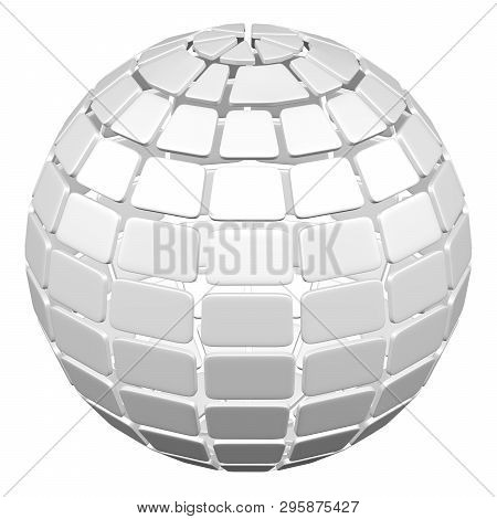Abstarct Background - Sphere Of Plate, Isolated On White Background. 3d Rendering.