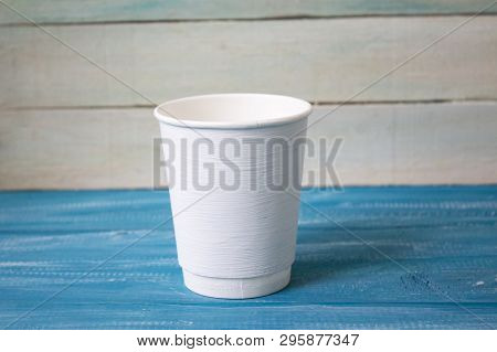 Blank Realistic Coffee Cup Mockup. Paper Cup On A White Background. Copy Space