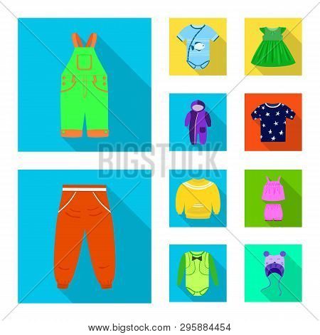 Vector Illustration Of Fashion And Garment Icon. Set Of Fashion And Cotton Vector Icon For Stock.