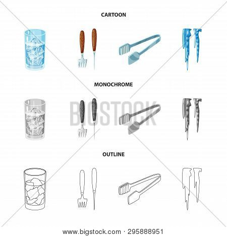 Vector Design Of Texture  And Frozen  Icon. Set Of Texture  And Transparent  Stock Symbol For Web.