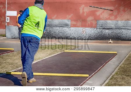 Gorodki - A Russian Folk Sports Game. In This Game You Need Specific Distances To Smash Figures Made