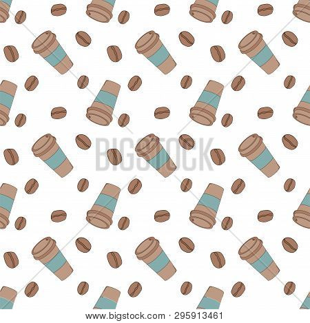 Coffee Time Seamless Pattern. Coffee Time Seamlessbackground