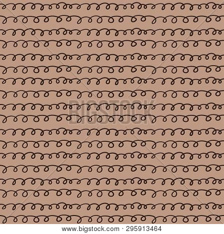 Doodle Pattern. Coffee Doodle Lines. Doodle Background
