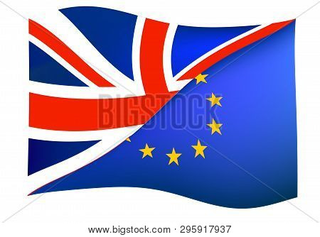 Brexit Concept With Union Jack United Kingdom Flag And European Union Flag