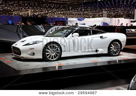 GENEVA - MARCH 8: The Spyker C8 on display at the 81st International Motor Show Palexpo-Geneva on March 8; 2011  in Geneva, Switzerland.