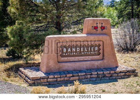 An Entrance Road Going To Bandelier National Monument
