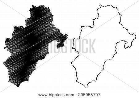 Department Of Moquegua (republic Of Peru, Regions Of Peru) Map Vector Illustration, Scribble Sketch 