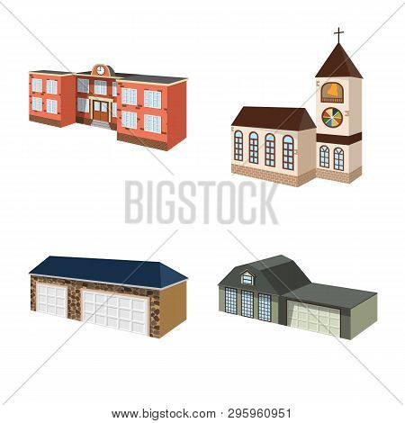 Isolated Object Of Building And Home Icon. Set Of Building And Construction Vector Icon For Stock.