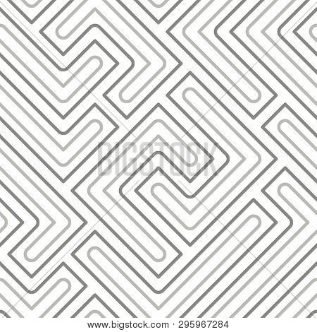 Seamless Abstract Pattern With Gray Geometric Lines