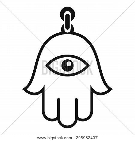 Hamsa Pendant Icon. Simple Illustration Of Hamsa Pendant Vector Icon For Web Design Isolated On Whit