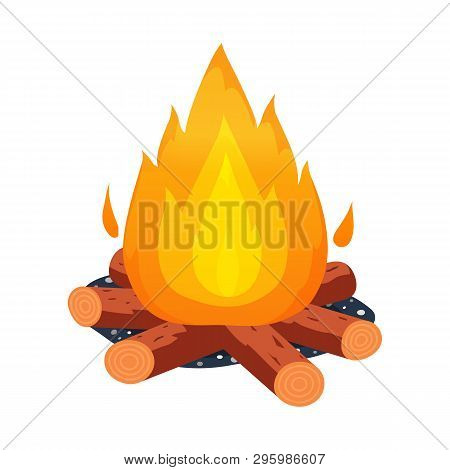 Vector Illustration Of Bonfire And Fire Logo. Collection Of Bonfire And Flame Stock Vector Illustrat