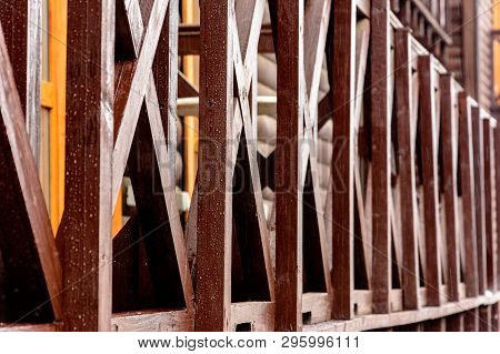 European Oak Staircase With Brown Risers In A Modern Architect Developed At Home.