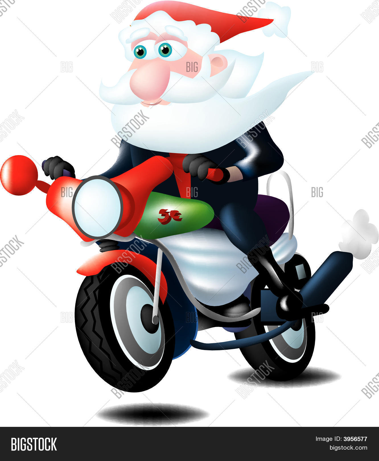 Santa On Motorcycle Vector & Photo (Free Trial) Bigstock