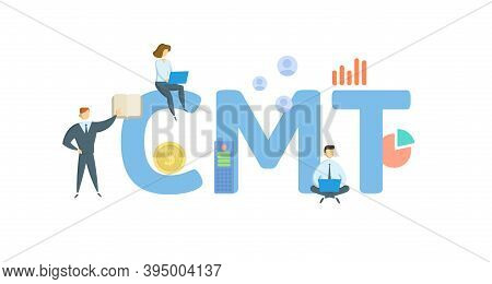 Cmt, Constant Maturity Treasury. Concept With Keywords, People And Icons. Flat Vector Illustration. 