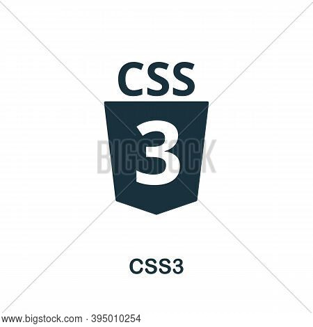 Css3 Icon. Simple Element From Website Development Collection. Filled Css3 Icon For Templates, Infog