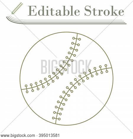 Baseball Ball Icon. Editable Stroke Simple Design. Vector Illustration.