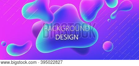 Abstract Background Design Of Water Alike Blobs. Realistic 3d Mockup Product Placement