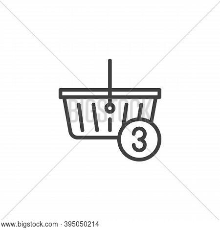 Order Contains Three Item Line Icon. Linear Style Sign For Mobile Concept And Web Design. 3 Item In 