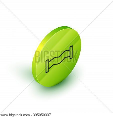 Isometric Line Industry Metallic Pipe Icon Isolated On White Background. Plumbing Pipeline Parts Of 