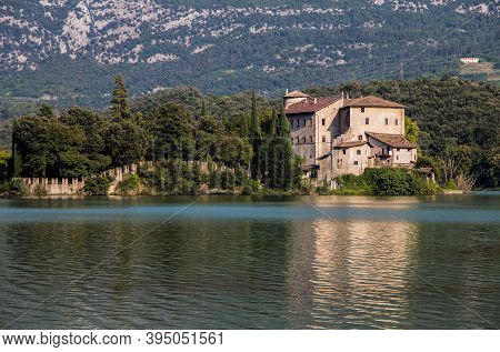 Toblino Castle On The Toblino Lake, In The Municipality Of Madruzzo, Trento Province, Italy.