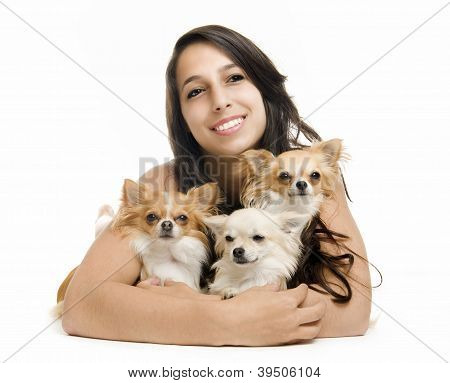 Kız ve Chihuahuas