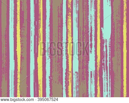 Watercolor Strips Seamless Vector Background. Bright Wall Graffiti Drawing Illustration. Parellel Go