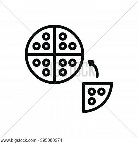 Black Line Icon For Division Partition Separation Part Slice Piece Breakup Distribution