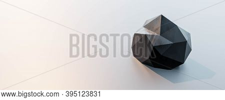 Abstract Shape Minimalistic Futuristic Landscape With Polygon Trinagular Metal Shape 3d Render Illus