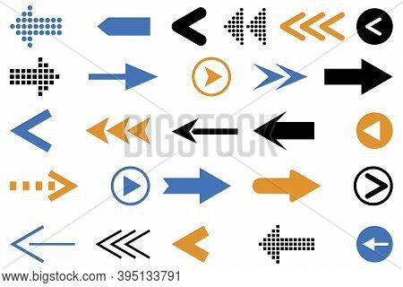 Set Arrow Icon. Cursor Sign. Graphic Element Vector. Pointer Icon. Illustration For Web Design. Stoc