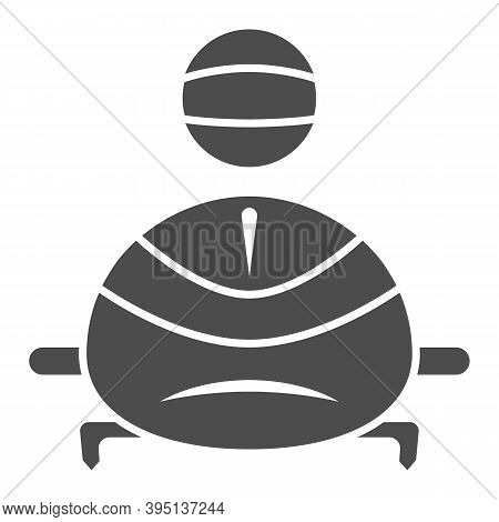 Bobsledder In Sleigh Solid Icon, Winter Sport Concept, Bobsleigh Sport Sign On White Background, Bob