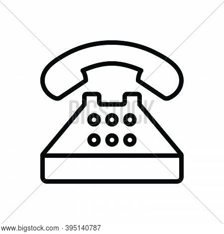 Black Line Icon For Typical Regular Generally Common Usually Phone Telephone Contact Call Communicat