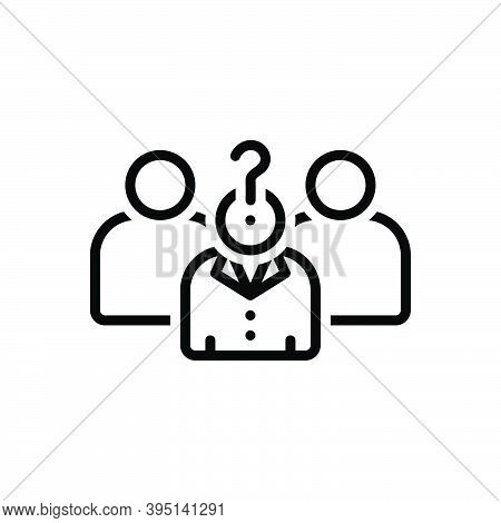 Black Line Icon For Anybody Whichever Any Someone Anyone Person Knowledge Guess Question Anonymous