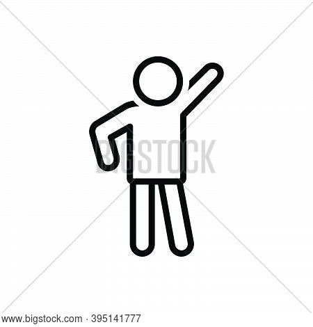 Black Line Icon For Pose Modern Human Person Style Photo-shoot Posture Position Stance Attitude