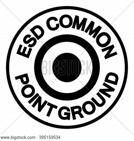 Esd Common Point Ground Symbol Sign, Vector Illustration, Isolated On White Background Label .eps10