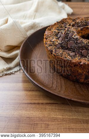 Traditional Brazilian Cake Called Bolo Formigueiro. Brazilian Chocolate Cake. Homemade Cake